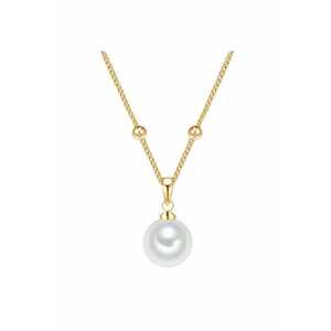 Colier placat cu aur de 14K si decorat cu perle sintetice - Auriu imagine