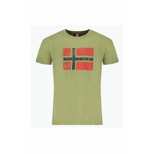 Tricou barbati cu decolteu la baza gatului si imprimeu cu logo imagine