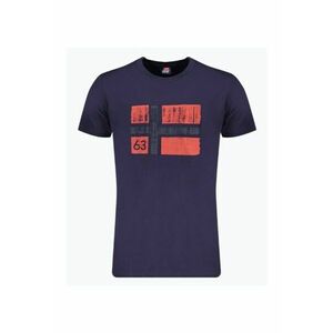 Tricou barbati cu decolteu la baza gatului si imprimeu cu logo imagine