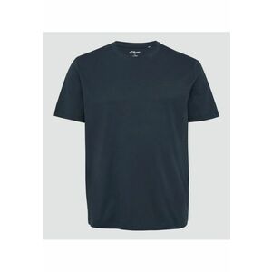 Tricou cu maneca scurta si decolteu la baza gatului - barbati big sizes - Negru imagine