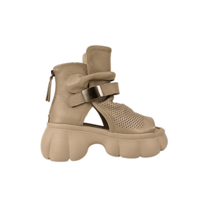Ghete casual - dama - LY60006B bej - piele naturala imagine