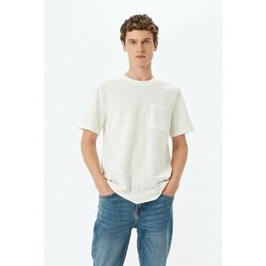 Tricou texturat cu buzunar pe piept imagine