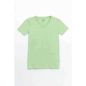 Tricou din amestec de bumbac cu decolteu in V imagine