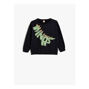 Bluza de trening cu decolteu la baza gatului si imprimeu imagine