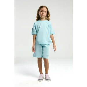 Set de tricou de bumbac cu logo si pantaloni scurti- 2 piese imagine