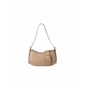 Geanta din piele cu bareta de umar si catarama decorativa 24881 - Maro taupe imagine