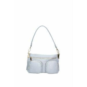 Geanta crossbody de piele cu buzunare multiple - Albastru deschis imagine