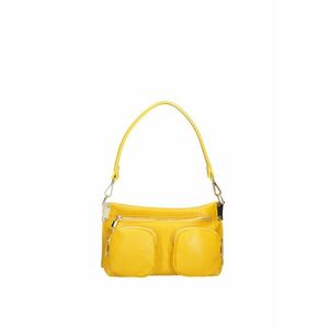 Geanta crossbody de piele cu buzunare multiple - Galben imagine
