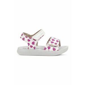 Sandale din piele ecologica cu velcro si model cu inimi imagine