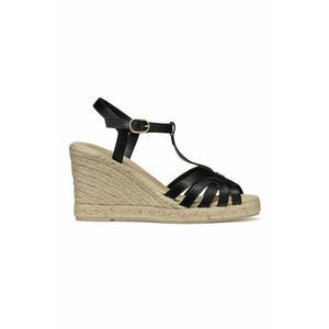 Sandale din piele cu talpa wedge si catarama imagine