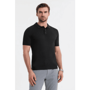 Tricou polo cu aspect striat imagine