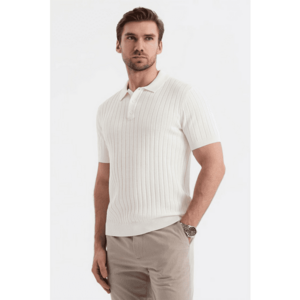 Tricou polo cu aspect striat imagine