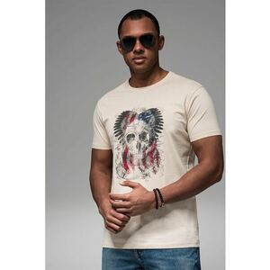 Tricou cu imprimeu si decolteu la baza gatului imagine