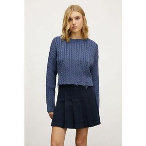 Pulover crop cu model torsade imagine