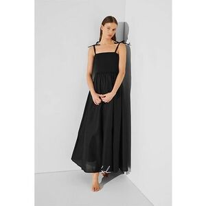 Rochie de plaja din bumbac cu maneci lungi imagine