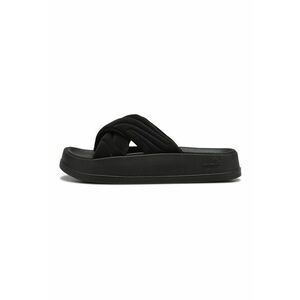Papuci flatform cu bareta pufoasa din piele nabuc Leadcat imagine