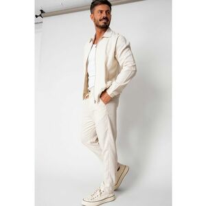 Set Toscano Jacheta cu fermoar si pantalon lung Cream 16473 imagine