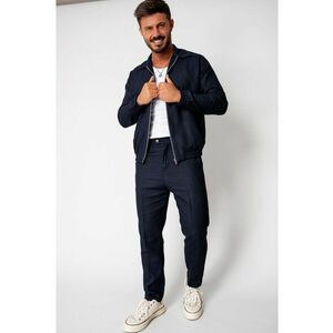 Set Toscano Jacheta cu fermoar si pantalon lung Navy 16477 imagine