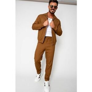 Set Toscano Jacheta cu fermoar si pantalon lung Brown 16465 imagine