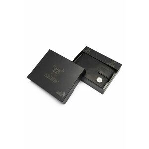 Portofel piele barbati - protectie RFID - Carte de identitate - Viki - negru mat imagine