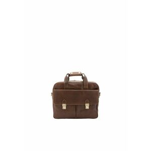 Geanta messanger unisex de piele - Maro imagine