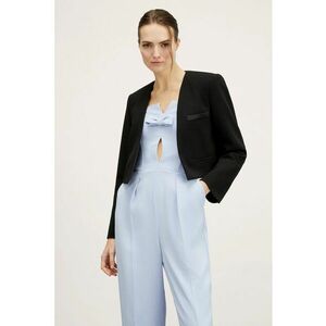Sacou crop cu detalii de satin imagine