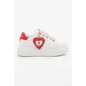 Pantofi sport wedge din piele cu accesoriu logo imagine
