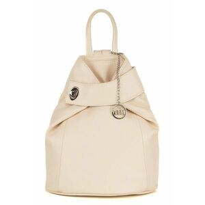 Rucsac de piele cu accesoriu logo Sirietto - Crem imagine