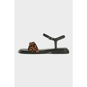 Sandale din piele cu talpa plata si animal print imagine