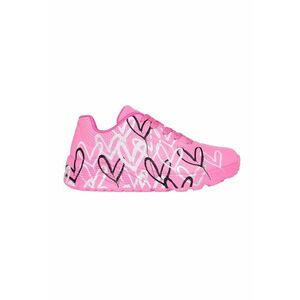 Pantofi sport de piele ecologica cu imprimeu cu inimi Street imagine