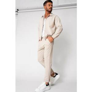 Set Caruso Jacheta cu fermoar si pantalon lung Beige 15634 imagine