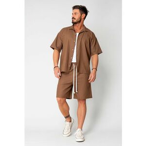 Set Island Mood camasa si pantalon scurt Brown 16260 imagine