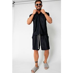 Set din In camasa si pantalon scurt Black 16183 imagine