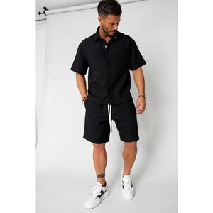 Set camasa cu capse si pantalon scurt Black 16211 imagine