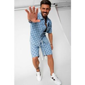 Set camasa si pantalon scurt din denim Blue 16215 imagine
