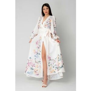 Rochie Lunga tip Kimono Off White 15546 imagine