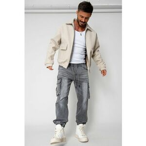 Jacheta cu fermoar Beige 15239 imagine