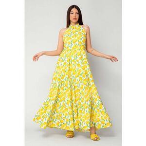 Rochie lunga cu spatele gol si print lamai 15970 imagine