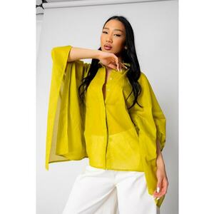 Camasa Femei asimetrica Lime Green 15919 imagine