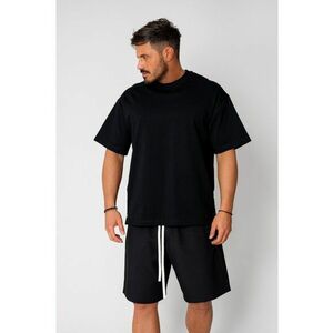 Tricou Oversized cu capse Black 16071 imagine