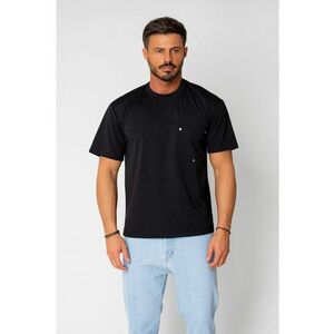 Tricou cu buzunar si capse Black 16047 imagine
