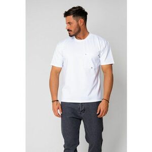 Tricou cu buzunar si capse White 16051 imagine