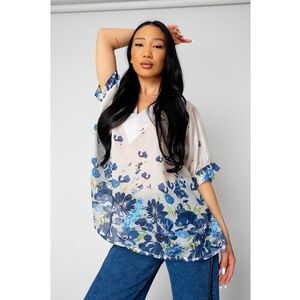 Bluza Femei Flowers White/Blue 15867 imagine
