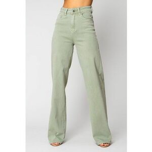 Blugi elastici lungi largi din denim Light Olive 15893 imagine