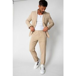 Costum sacou si pantalon lung Beige 15669 imagine