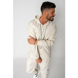 Set hanorc si pantalon lung din fas Cream 15357 imagine