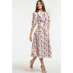 Rochie midi cu decolteu in V imagine