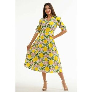 Rochie midi cu decolteu in V imagine