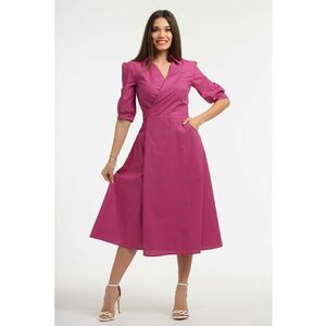 Rochie midi cu decolteu in V imagine