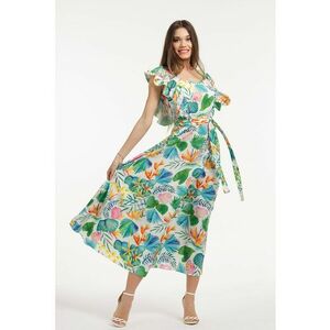Rochie midi cu croiala in A - model si cordon in talie imagine